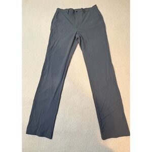 Perry Ellis Premium Slim Fit 34x34 Men Dress Pants Gray Straight Flat Front